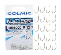 Colmic - 20 Ami da Pesca BS5000 Match Line in Acciaio Carbonio Bronze, Taglia 16 - Flatted, Round, Microbarb - Leggeri e Precisi per Pesca Tecnica - Prodotto Ufficiale Colmic