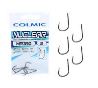 Colmic - 5 Ami da Pesca MR390 Nuclear in Acciaio Carbonio Black Nickel, Taglia 2 - Ringed, Forced, Barb - Ideali per Surf Casting, Bolentino e Light Drifting - Prodotto Ufficiale Colmic