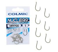 Colmic - 5 Ami da Pesca MR700 in Acciaio Carbonio Bronzo, Taglia 1 - Ringed, Forced, Barb - Ultraleggeri e Resistenti - Ideali per Pesca in Mare - Prodotto Ufficiale Colmic