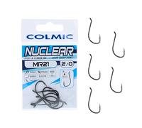 Colmic - 7 Ami da Pesca MR21 in Acciaio Carbonio Black Nickel, Taglia 2/0 - Ringed, Forced, Barb, Twisted - Ultraresistenti per Mare e Surfcasting - Prodotto Ufficiale Colmic