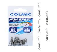 Colmic - Power Rolling + Hooked Snap - Girella con Moschettone in Acciaio Inox - 10 Misure Disponibili - Elevata Tenuta, Rotazione Fluida e Aggancio Rapido - 5 Pezzi (4)