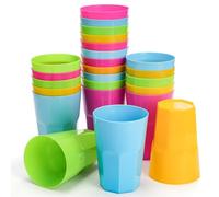 Coloch Confezione da 24 bicchieri in plastica da 400 ml, impilabili, colorati, riutilizzabili, per bevande per bambini e adulti, feste, picnic, catering, senza BPA, lavabili in lavastoviglie