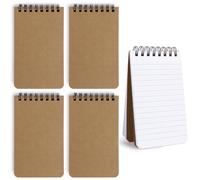 COLOFALLA 4Pz Mini Taccuini Tascabili Blocchi Spiralati A7 Taccuino a Spirale Carta Kraft Agenda Portabile Quaderno Appunti Viaggio per Studenti Scuola Ufficio Borsa Tasca