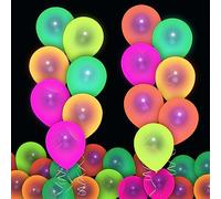 COLOFALLA 50Pz Palloncini Neon Fluo Palloncini Colorati Trasparenti Palloncini Festa Decorazioni Compleanno Festa Neon Fluo Party Matrimonio Festa a Tema Bar Mascherata Carnevale Halloween Natale (A)