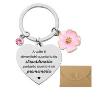 COLOFALLA Portachiavi Motivazionali Italiano Cuore Portachiavi Amicizia Portafortuna Donna Regalo Amica Compleanno Festa della Mamma Regalo Natale Collega Laurea Maestra
