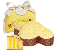 Colomba Artigianale al Limone, 750 gr - Pasticceria Fraccaro 1932, con Fresca Crema al Limone e Glassata con Cioccolato Bianco e Scagliette, Impasto con Lievito Madre, Linea Incarto Artigianale