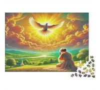 Colomba Bianca Alba Puzzle 1000 Pezzi Carta per Adulti Scena di Preghiera Gioco di Puzzle 1000 Pezzi Relax Decorazione Regalo Famiglia 70x50cm/1000pcs