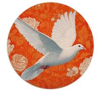 Colomba bianca che vola su sfondo arancione Puzzle 1000Pcs Decorazione Per La Casa. Rilassamento E Intelligence Per Adulti E Bambini Da 14 Anni 1000pcs (67.5x67.5cm)