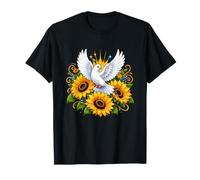 Colomba Bianca Girasoli Pace Amore Natura Uccello Maglietta