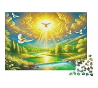 Colomba Bianca Panorama Alba in Valle Puzzle 1000 Pezzi Carta Puzzle per Adulti Relax Casa Decorazione Famiglia Regalo Festa 70x50cm/1000pcs