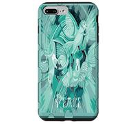 Colomba con testo celtico della pace in toni acqua Custodia per iPhone 7 Plus/8 Plus
