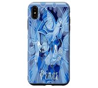 Colomba con testo celtico della pace in toni blu Custodia per iPhone XS Max