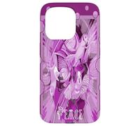 Colomba con testo celtico della pace in toni lilla Custodia per iPhone 15 Pro