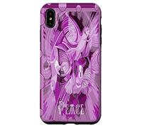 Colomba con testo celtico della pace in toni lilla Custodia per iPhone XS Max