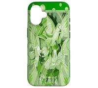 Colomba con testo celtico della pace in toni verdi Custodia per iPhone 16
