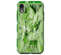 Colomba con testo celtico della pace in toni verdi Custodia per iPhone XR