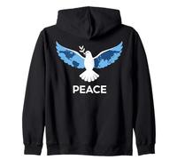 Colomba della Pace con Ali Mappa del Mondo Felpa con Cappuccio