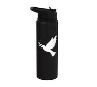 Colomba di pace con ramo di olio, simbolo della pace Stainless Steel Insulated Water Bottle