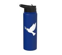 Colomba di pace con ramo di olio, simbolo della pace Stainless Steel Insulated Water Bottle