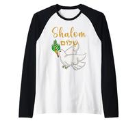 Colomba ebraica ebraica della Pace Shalom Maglia con Maniche Raglan