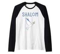 Colomba ebraica ebraica della Pace Shalom Maglia con Maniche Raglan