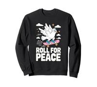Colomba fredda su skateboard cartone animato promuovere la pace Felpa