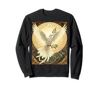 Colomba Uccello portando Un rametto di Oliva Natale Design Felpa