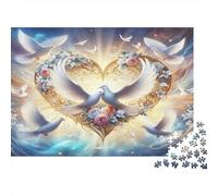 Colombe della pace d'amore Puzzle 1000 Pezzi Carta riciclata per adulti Puzzle per adulti Gioco difficile e stimolante Gioco familiare divertente Ottima idea regalo per il relax 52x38cm/1000pcs
