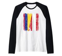 Colombia Austria Mezza Bandiera Colombiano Austria Patrimonio Maglia con Maniche Raglan