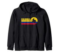 Colombia Bandiera Colombia Mappa Vintage Tramonto Retro Patrimonio Felpa con Cappuccio