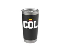 Colombia Country Code with Flag Trendy College Font Bicchiere termico in acciaio inox doppia parete