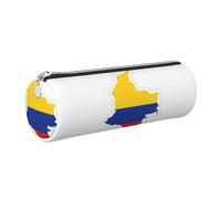 Colombia Flag Map PU Leather Small Pencil Pouch, piccola penna matita sacchetto sacchetto sottile design cerniera