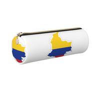 Colombia Flag Map PU Leather Small Pencil Pouch, piccola penna matita sacchetto sacchetto sottile design cerniera