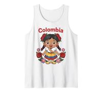 Colombia Girl Cute Colombian Flag Culture Traditional Girls Canotta