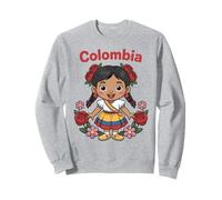 Colombia Girl Cute Colombian Flag Culture Traditional Girls Felpa