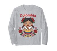 Colombia Girl Cute Colombian Flag Culture Traditional Girls Maglia a Manica
