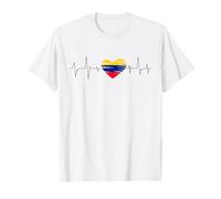 Colombia Heartbeat Flag Pride Camiseta Parceros Colombiano Maglietta