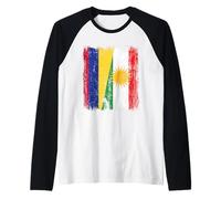 Colombia Kurdistan Mezza Bandiera Maglia curda Colombiana Maglia con Maniche Raglan