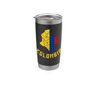 Colombian Flag Patriotic Distressed Uomini Donne Bambini Colombia Bicchiere termico in acciaio inox doppia parete