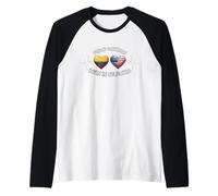 Colombiano American Heartbeat, Colombia Cuore Americano Cuore Maglia con Maniche Raglan
