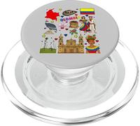 Colombiano, mano, disegnato, simboli, Colombia, mappa, culturale, icone PopSockets PopGrip per MagSafe