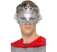 Colombina Argento Maschera Adulto Unisex Costume Accessorio Nuovo