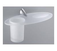 COLOMBO DESIGN LINK Portabicchiere e portasapone a parete B2404 VETRO SATINATO