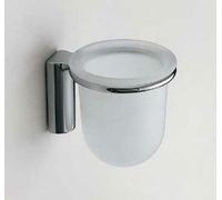 COLOMBO DESIGN LUNA Portabicchiere da parete BIANCO B0102 con bicchiere in vetro