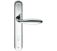 COLOMBO DESIGN Maniglia MACH coppia con placca foro yale mat. OTTONE col. CROMO