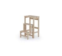 Sgabello in legno di faggio a 3 gradini H57 Cm ribaltabile salvaspazio, COLOMBO