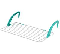 Colombo Stendibiancheria da Balcone Esterno in Alluminio Antiruggine, Stendino Sospeso con Bracci in Resina Regolabili e Ripiegabili, 10 Metri di Spazio per Stendere Bucato, Made in Italy