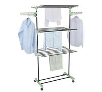 Colombo - Stendibiancheria Verticale 3 piani in acciaio, 16 m di stenditura, con ruote, appendi grucce e gancetti porta calze - Colore nero