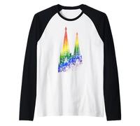 Colonia Cattedrale Silhouette LGBTQ Köln Cologne Germania Maglia con Maniche Raglan