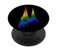 Colonia Cattedrale Silhouette LGBTQ Köln Cologne Germania PopSockets PopGrip Adesivo